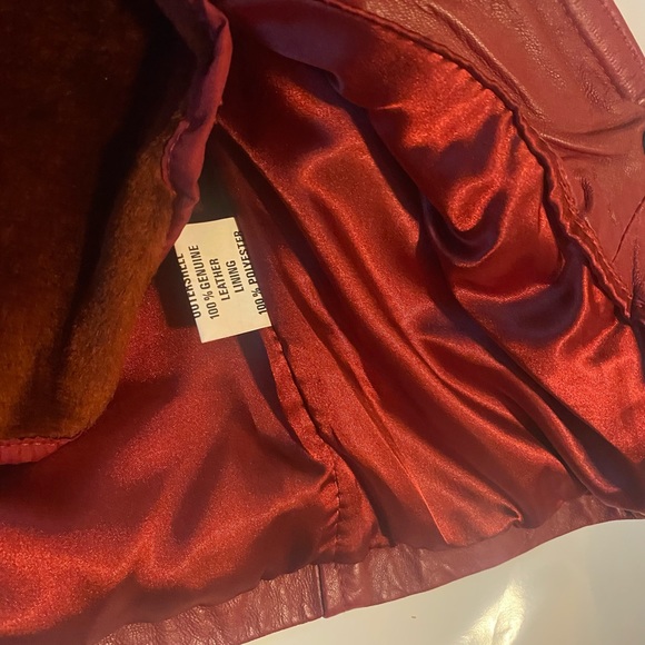 Authentic Grande Pieles red leather peacoat with zip out liner new xs - Picture 6 of 14